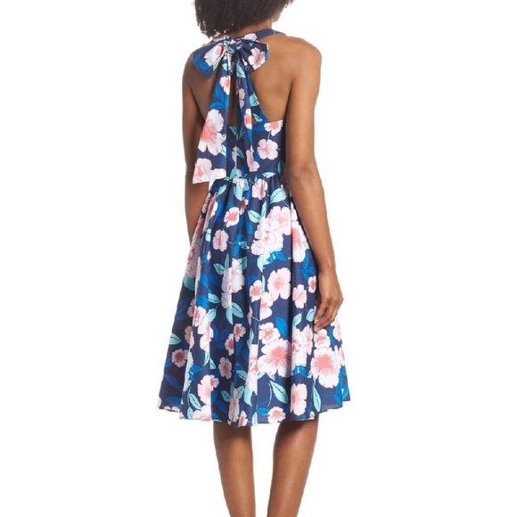 ELIZA J Floral Fit & Flare Halter Dress - Picture 3 of 7